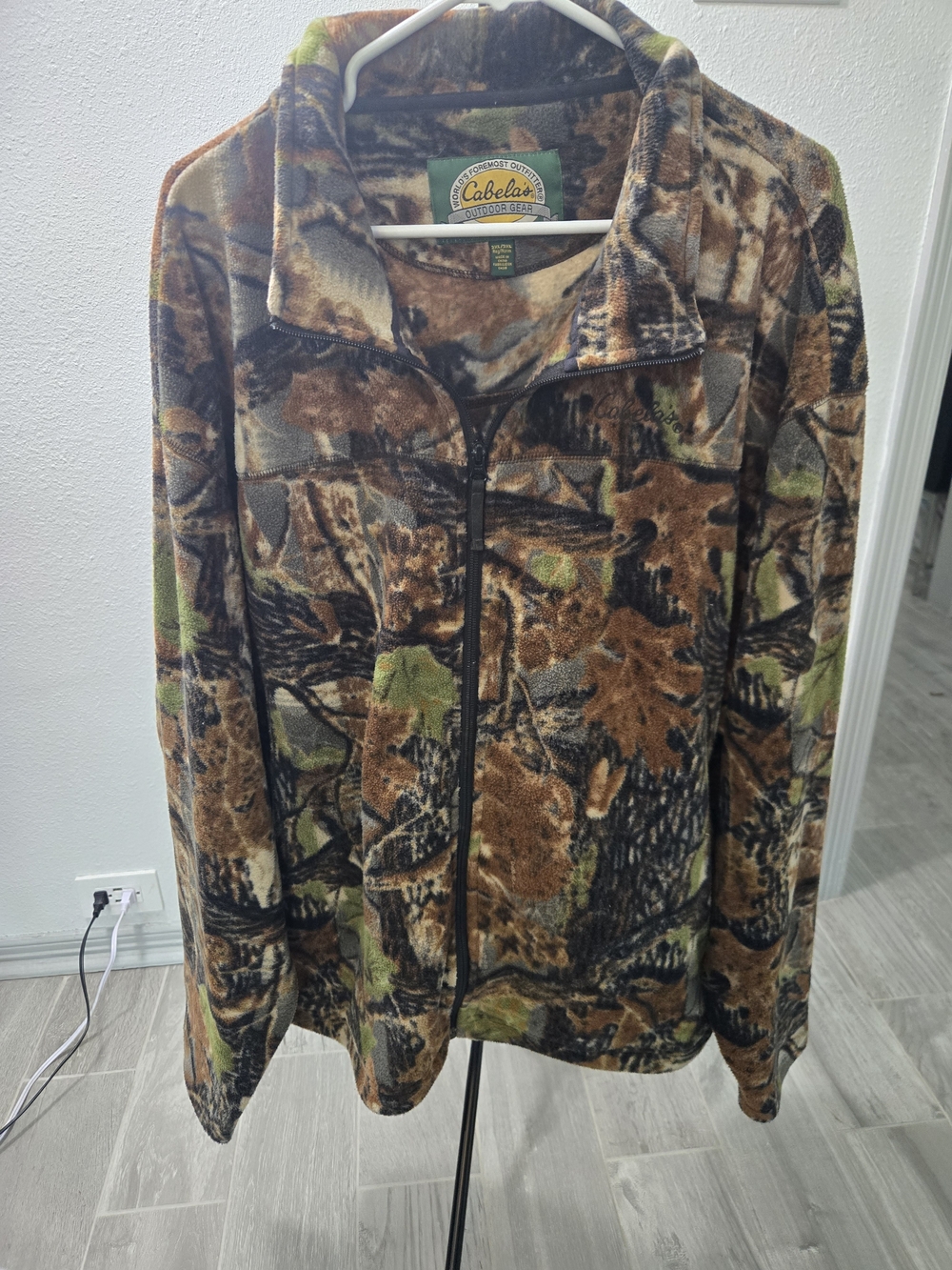 Cabela's Realtree Camo Fleece Zip Jacket - Brown Green Camouflage